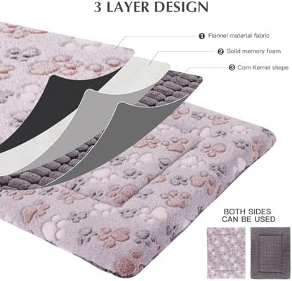 BVAGSS Reversible Dog Crate Pad, Memory Foam Pet Bed Mat, Soft Warm Machine - Image 3