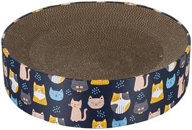 Kitty City Cat Corrugate Round Bed Scratcher Collection, Cat Pattern by KittyCity