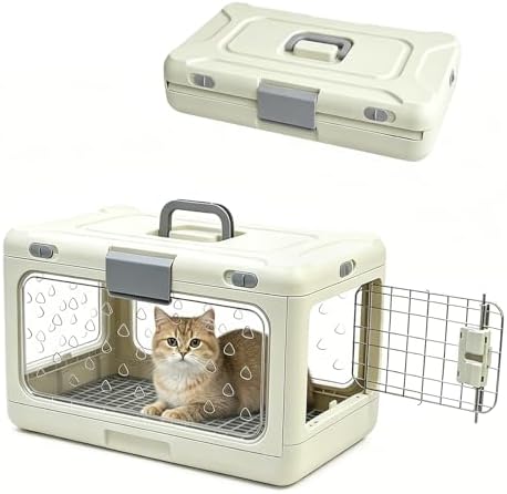 Collapsible Hard Cat Carrier Small Dog Cat Travel Crate Pet Clear by Unknown