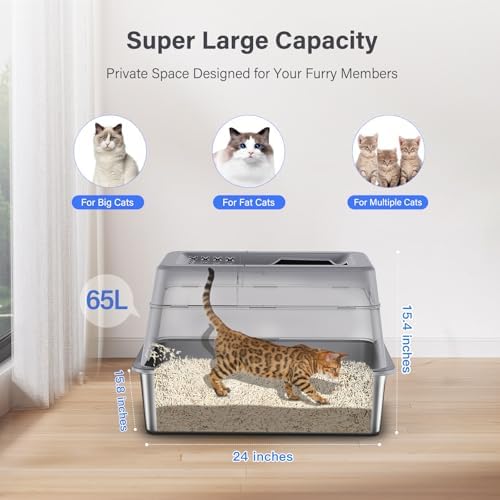 Aphyxen XL Stainless Steel Litter Box - Image 4