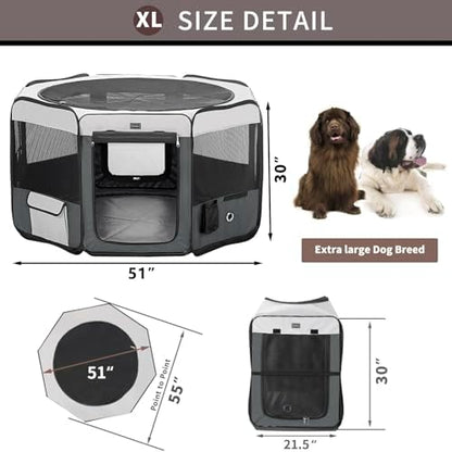 DONORO Dog Playpen Portable Pet Play Pens - Image 4