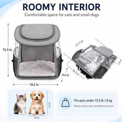 Pet Backpack Carrier for Cats and Small Dogs, Under 13.2 lbs - Image 4