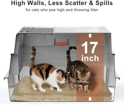 AIPERRO Extra Large Enclosed Stainless Steel Cat Litter Box - Image 4