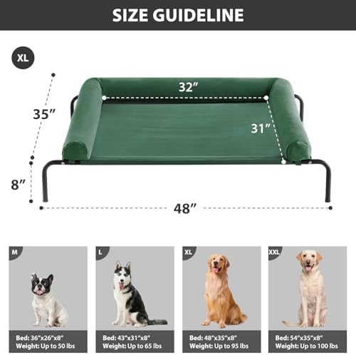RRPETHOME Large Elevated Cooling Cot, Portable Outdoor Raised Dog Bed - Image 2
