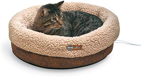 K&H Heated Cat Bed, Thermo-Snuggle Cup Bomber Indoor, Safety Listed by KHPetProducts