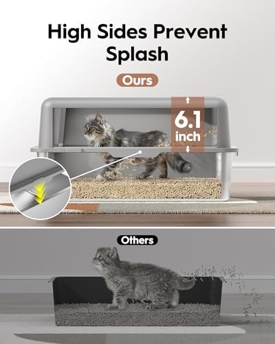 Stainless Steel Cat Litter Box, Extra Large High Sided Litter Boxs - Image 3