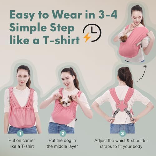 Supet Dog Sling Carrier for Small Pet, Adjustable Hands Free Front Backpack - Image 6