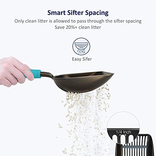WePet Cat Litter Scoop, Non-Stick Plated Aluminum Alloy Sifter, Kitty Durable - Image 3