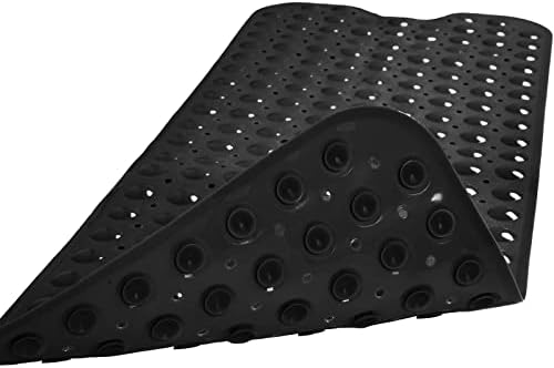 Extra Long Non-Slip Bathtub Shower Mat, 39 x 16 Inch Black Bath Mat - Image 2
