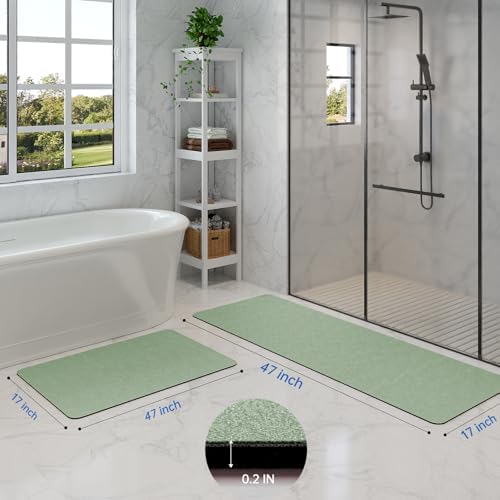 Sage Green Bathroom Mat Rug Sets 2 Piece Stone Bath Mats - Image 2