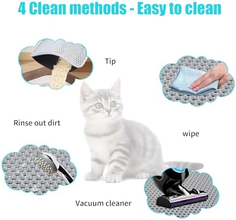 Cat Litter Mat 26"x24.5", Double Layer Waterproof Litterbox Mat - Image 6