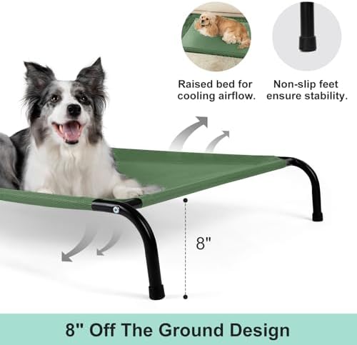Cooling Elevated Dog Bed with Non-Slip Floor Protectors & Breathable Mesh - Image 6