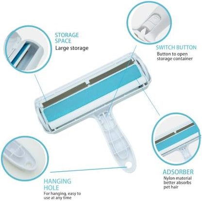 Roller Pet Hair Removal Tool, Detachable Handle Reusable Lint Remover - Image 3