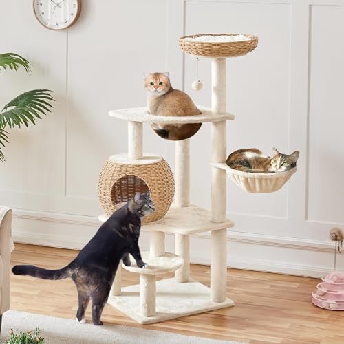 Yaheetech 54in Rattan Cat Tree Tower - Image 2