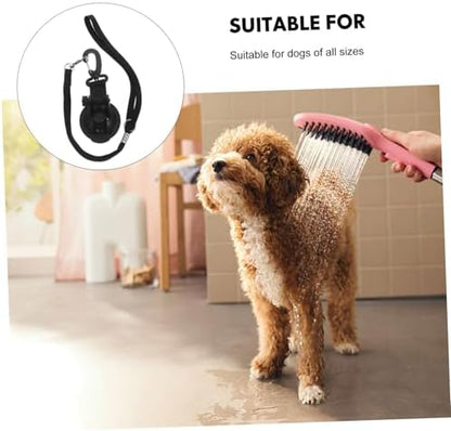 Dog Bath Tether with Suction Cup Adjustable Nylon Black - Image 3