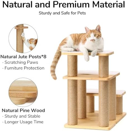 FUKUMARU Dog Stairs, Solid Wood Pet Stairs - Image 4