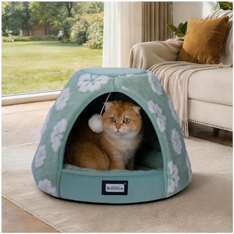 BALANCE Cat Beds for Indoor Cats, 2-in-1 Cat Bed Cave by BalancePet