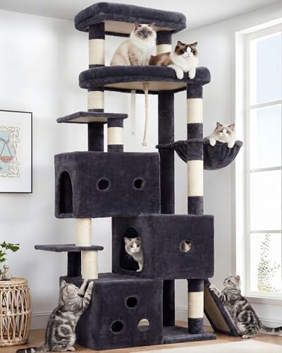 Heybly Cat Tree, 74-Inch Streamlined Cat Tower by HEYBLY