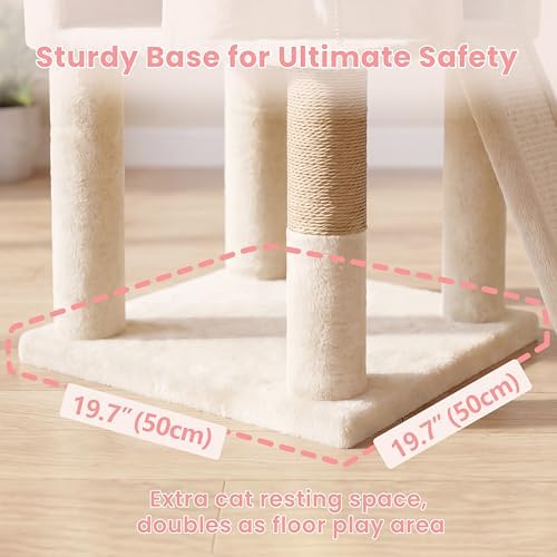 Cat Tree, 61 Inch Tall Cat Tower, Diamond-Shaped Cat Cave VCT001MJ - Image 4