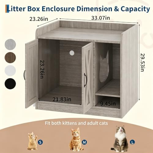 Cat Litter Box Enclosure, Hidden Litter Box Furniture - Image 2