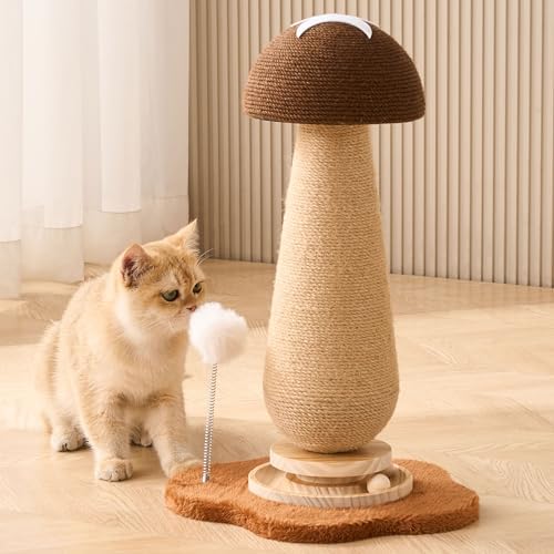 Mushroom Cat Scratching Post Cat Tree, 21.5‘’ H Cute Cat Scratcher Tower - Image 2