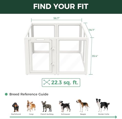 FXW AuraSpace Clear Acrylic Indoor Dog Playpen, 8 Panels - Image 6