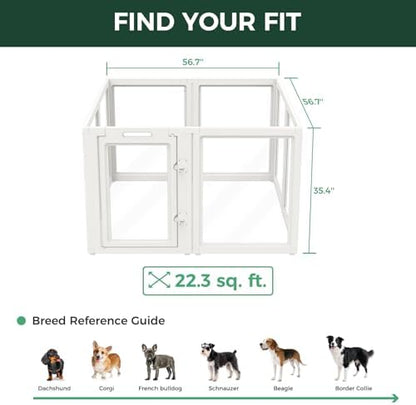 FXW AuraSpace Clear Acrylic Indoor Dog Playpen, 8 Panels - Image 6