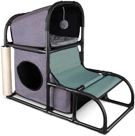 Goetland Modern Cat Condo Cat House Cat Tree Pet Furniture Large Cat Tower Bed by Goetland