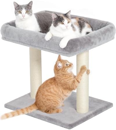19" Small Cat Tree with Scratching Post by KinoTail