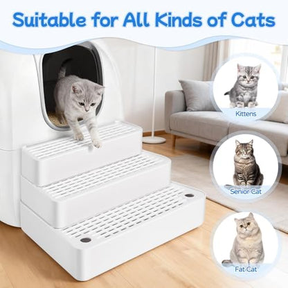 Extra Large 3 Steps Litter Box Ramp, Adjustable Cat Litter Box Step - Image 4