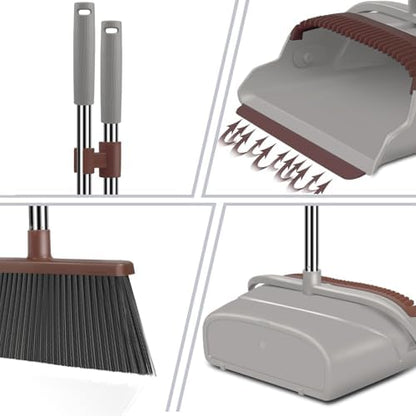 Upgrade Broom and Dustpan Set, Self-Cleaning - Image 3