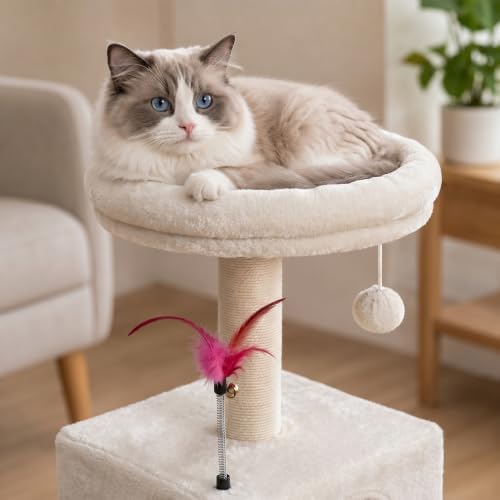 YUNIQUE Small Cat Tree for Indoor Cats, Cat Tower - Image 7