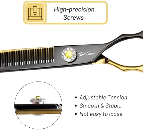 7.5in Curved Dog Grooming Scissors, 56 Teeth Thinning Shears - Image 6