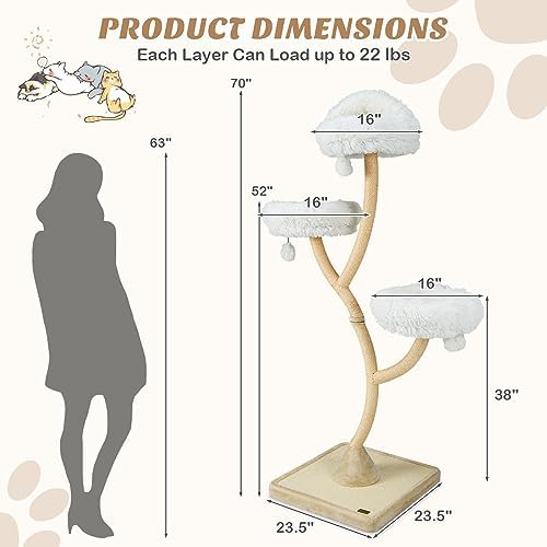 PETSITE 70" Tall Cat Tree, Cat Tower - Image 3
