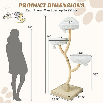 PETSITE 70" Tall Cat Tree, Cat Tower - Image 3