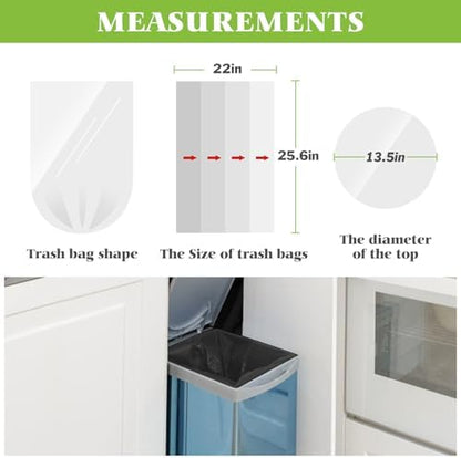 Teivio Medium Black Trash Bags 8 Gallon 330 Count Kitchen Garbage Bags - Image 2