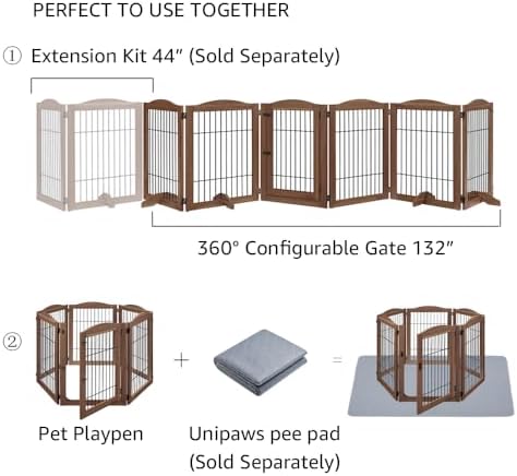 unipaws 132" Extra Wide Dog Gate and Pet Playpen - Image 7