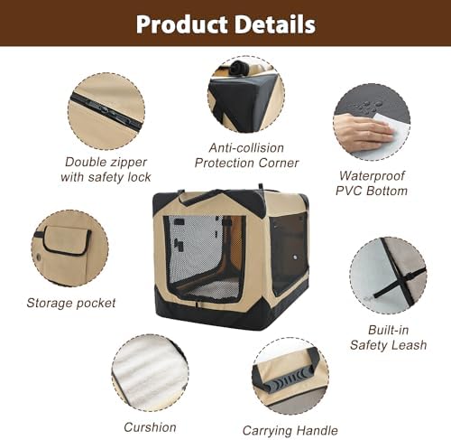 Garnpet 36 Inch Collapsible Soft Dog Crate - Image 2