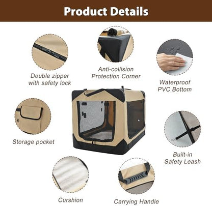 Garnpet 36 Inch Collapsible Soft Dog Crate - Image 2