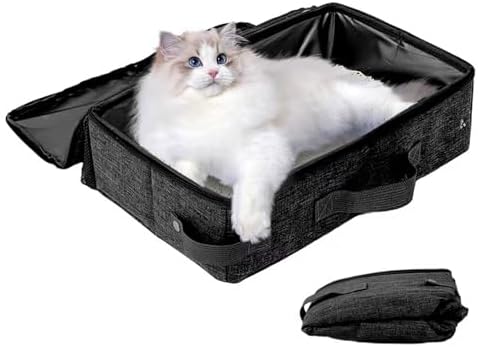 Portable Cat Litter Box with Lid, 16 * 12 * 6 inches by JOLLJOLL