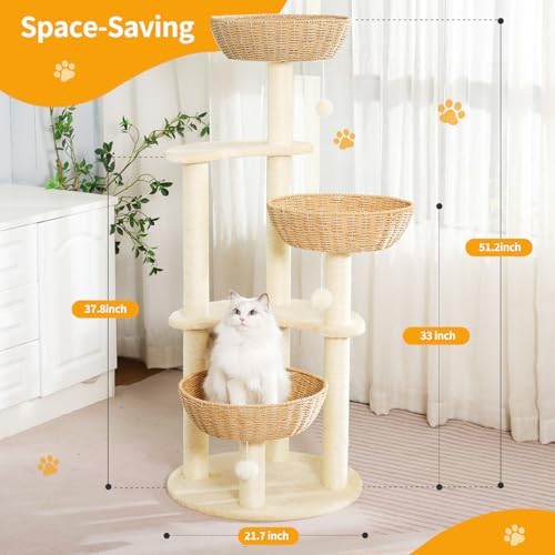 52-Inch Modern Cat Tree for Large Cats - Image 3