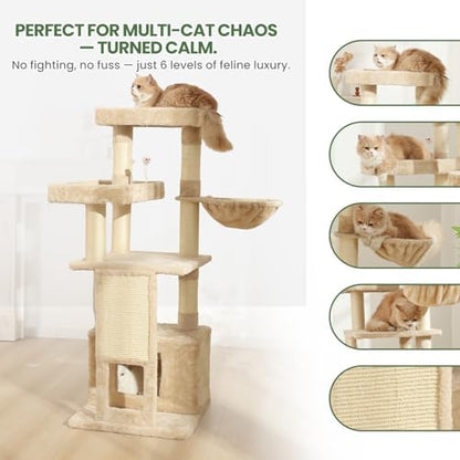 51 in Multi-Level Cat Tree Tower Space Saving Indoor Cat Playhouse - Image 2