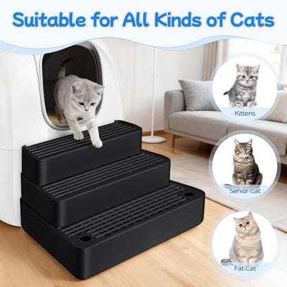 Extra Large 3 Steps Litter Box Ramp, Adjustable Cat Litter Box Step - Image 4