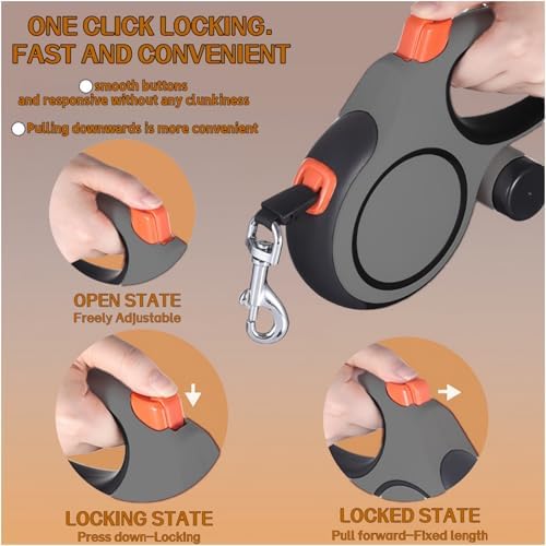 16FT Dual Retractable Dog Leash 2 Medium Dogs - Image 3