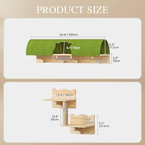 Cat Wall Shelves Set, 7-in-1 Cat Wall Furniture - Image 2