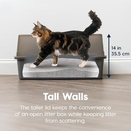 IRIS USA XX-Large High Sided Cat Litter Box, Scatter Shield - Image 4
