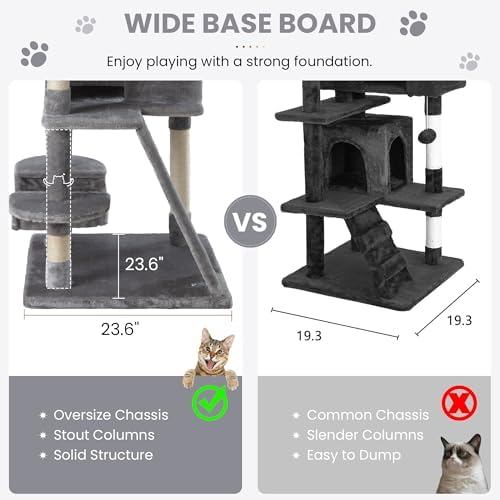 SHA CERLIN 65in Larger Cat Tree Tower Condo - Image 6