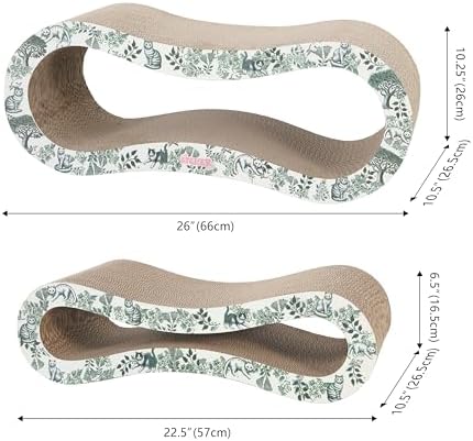 CSR1014F Suvi 26" Modern Cardboard Infinity 2-in-1 Lounge Bed Cat Scratcher - Image 3