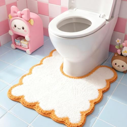 Yellow U Shaped Toilet Mat for Bathroom Floor Bath Mat Non Slip Washable Water - Image 7