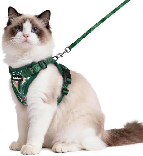 rabbitgoo Cat Harness and Leash Set, Escape Proof Vest, Rainforest Green by rabbitgoo